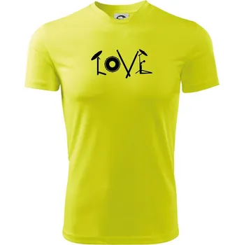 Chlapecké oblečení Love bubeník nápis - Dětské triko sportovní (dresovina) - 122 cm/6 let ( Neonově žlutá )