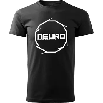 Pánské tričko Pánské tričko NEURO Round černé / bílé Velikost: 4XL, Barva: Černá