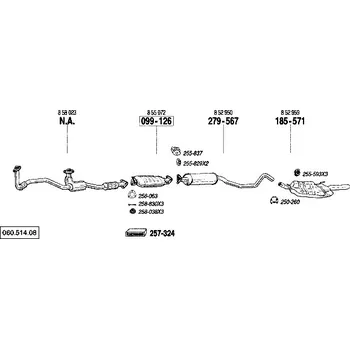 Katalyzátor katalyzátor výroba AS/BM Bosal 99-126A