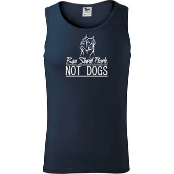 Ban stupid people no dogs - Tílko pánské Core - XL ( Námořní modrá (velmi tmavá - téměř černá) )