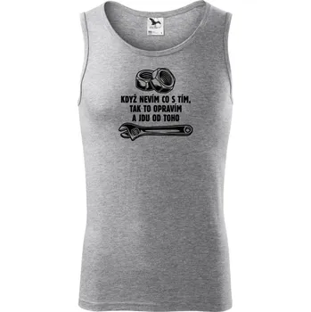 Když nevím co s tím, tak to opravím a jdu od toho - Tílko pánské Core - M ( Tmavě šedý melír )