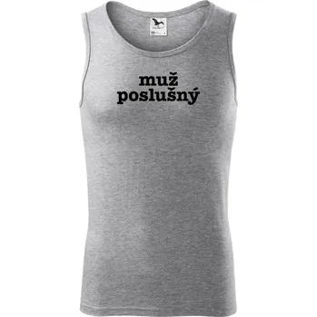 Muž poslušný - Tílko pánské Core - 2XL ( Tmavě šedý melír )