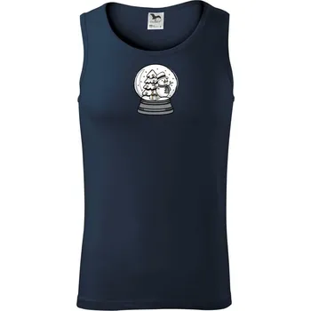 Sněhová koule se sněhulákem - Tílko pánské Core - L ( Námořní modrá (velmi tmavá - téměř černá) )