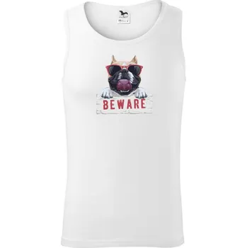 Pug - beware - Tílko pánské Core - XL ( Bílá )