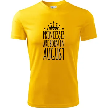 Chlapecké tričko Princesses are born in August - Dětské triko sportovní (dresovina) - 122 cm/6 let ( Žlutá )