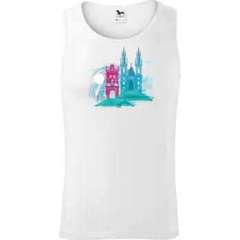 Praha v mlze - Tílko pánské Core - 2XL ( Bílá )