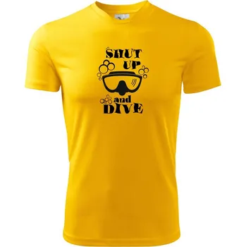Chlapecké tričko Shut up and dive - Dětské triko sportovní (dresovina) - 134 cm/8 let ( Žlutá )