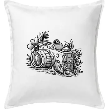 Polštář Foťák kreslený beruška - Polštář 50x50 - 50x50 - Včetně výplně ( Bílá )