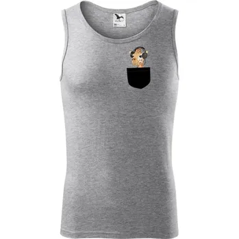 Žirafa v kapse - Tílko pánské Core - L ( Tmavě šedý melír )