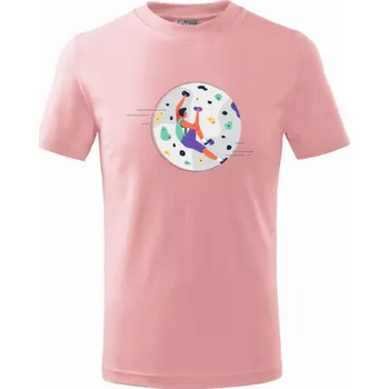 Lezení na stěně - můj svět - Tričko dětské bavlněné - 134 cm/8 let ( Růžová )