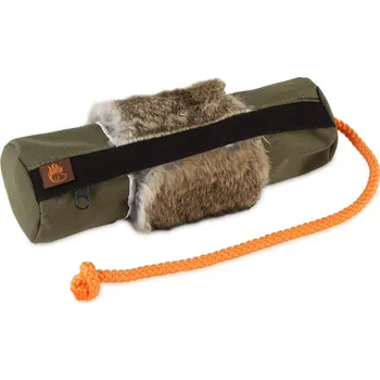 tréninková pomůcka pro psa Firedog Snack dummy velký khaki s kožešinovým kruhem