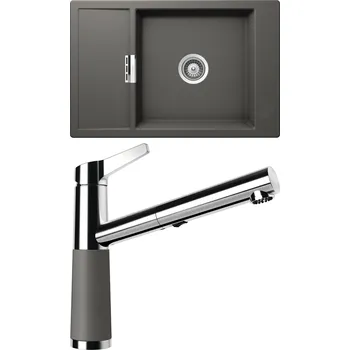 Granitový dřez Set Schock S5-5 (dřez Mono D-100XS Silverstone + baterie SC-510.120 Silverstone)