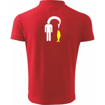 Pánská košile Rybaření - Člověk na háčku - Polokošile pánská Pique Polo 203 - L ( Červená )