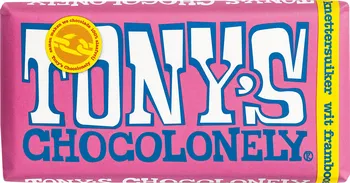 Čokoláda Tony’s Chocolonely Bílá čokoláda, maliny a praskající cukr 180 g