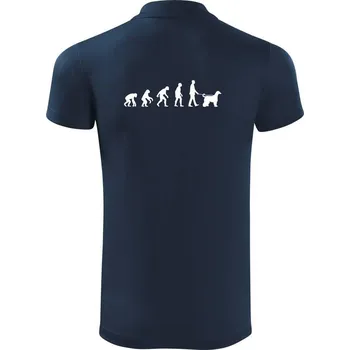 Pánská košile Evoluce pes afgánský chrt (muž-žena) - Polokošile Victory sportovní (dresovina) - M ( Námořní modrá (velmi tmavá - téměř černá) )