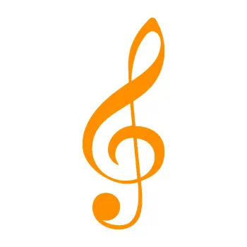 Samolepící dekorace Houslový klíč 001 (06 - oranžová) SAMOLEPKA NA AUTO, NÁLEPKA, FÓLIE, POLEP, TUNING, VLASTNÍ TEXT, TISK, AUTOSAMOLEPKY.cz, POLEPY, OBRÁZEK, LOGO, 3D STICKERS