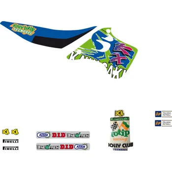 Polep vozidla Sada polepů TECNOSEL pro KAWASAKI KX 125 / 250 1992-1993 (Příslušenství pro motokros, retro graphic kit )