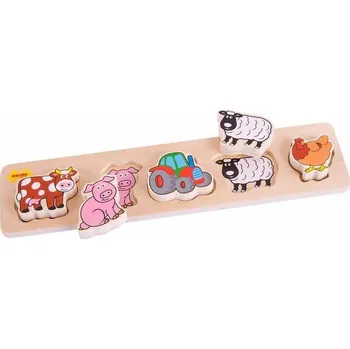 Dřevěná hračka Bigjigs Baby Dřevěné vkládací puzzle farma