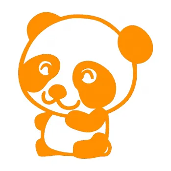 Samolepící dekorace SAMOLEPKA Panda 002 levá (06 - oranžová) NA AUTO, NÁLEPKA, FÓLIE, POLEP, TUNING, VLASTNÍ TEXT, TISK, AUTOSAMOLEPKY.cz, POLEPY, OBRÁZEK, LOGO, SAMOLEPKY