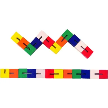 Hlavolam Bigjigs Toys Dřevěný hlavolam barevný had 1 ks