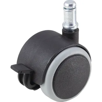 Pojezdové kolečko Nábytkové pryžové kolečko otočné s brzdou, čep 10x20mm, průměr 50 mm, nosnost 40 kg - F86.050.čep10