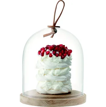 LSA Ivalo skleněný poklop s dřevěnou základnou, průměr 13 cm