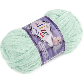 Příze Pletací žinylková příze Alize Velluto 100 g, barva 7 (15) mint