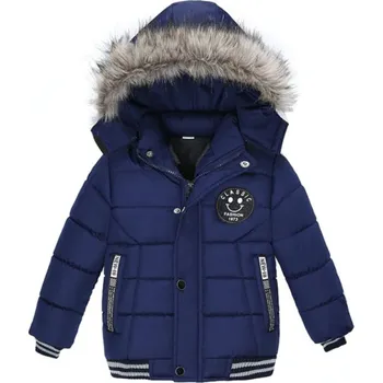 Dívčí bunda Dětská zimní bunda s kapucí a kožíškem Barva: modrá s kožíškem, Velikost: 3T