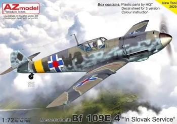 Plastikový model AZ Model Bf 109E-4 In Slovak Service 1:72