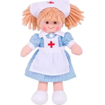 Panenka Bigjigs Toys Látková panenka zdravotní sestřička Nancy 28 cm