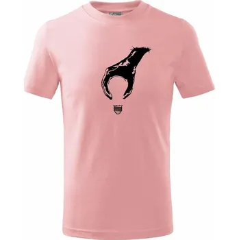 Žárovka - ruka - Tričko dětské bavlněné - 122 cm/6 let ( Růžová )