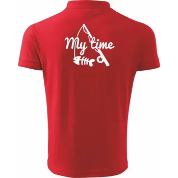 Pánská košile Rybaření - My time - Polokošile pánská Pique Polo 203 - 2XL ( Červená )