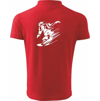 Pánská košile Rychlý snowboardista - Polokošile pánská Pique Polo 203 - S ( Červená )