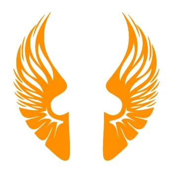 Samolepící dekorace SAMOLEPKA Křídla 002 (06 - oranžová) NA AUTO, NÁLEPKA, FÓLIE, POLEP, TUNING, VLASTNÍ TEXT, TISK, AUTOSAMOLEPKY.cz, POLEPY, OBRÁZEK, LOGO, SAMOLEPKY