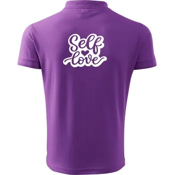 Pánská košile Self love - Polokošile pánská Pique Polo 203 - 4XL ( Fialová )