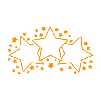 Samolepící dekorace Hvězdy a hvězdičky dekor (06 - oranžová) SAMOLEPKA NA AUTO, NÁLEPKA, FÓLIE, POLEP, TUNING, VLASTNÍ TEXT, TISK, AUTOSAMOLEPKY.cz, POLEPY, OBRÁZEK, LOGO, 3D STICKERS