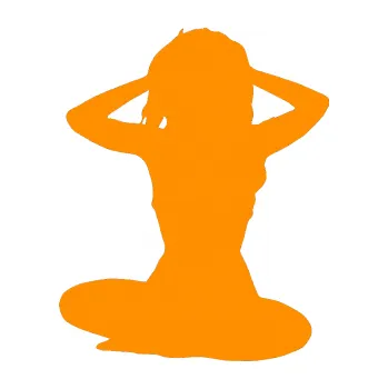 Polep vozidla Erotická žena 042 levá (06 - oranžová) SAMOLEPKA NA AUTO, NÁLEPKA, FÓLIE, POLEP, TUNING, VLASTNÍ TEXT, TISK, AUTOSAMOLEPKY.cz, POLEPY, OBRÁZEK, LOGO, 3D STICKERS