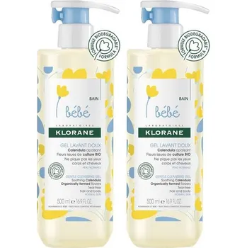 Klorane Bébé jemný mycí gel 2x 500 ml