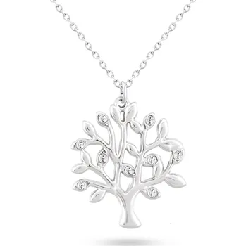 Řetízek biju Řetízek z chirurgické oceli, strom života s lístky a zirkony 3001445