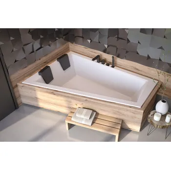 Vana Asymetrická vana INTIMA DUO SLIM, Bez nožiček, 180 × 125 cm, Pravé VANINTID18SLIMP + slevový kód