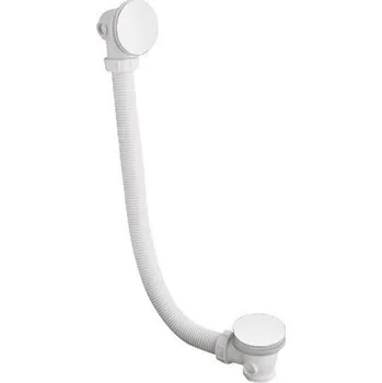 Sifon Polysan Vanová souprava bez napouštění, click clack, délka 900mm, zátka 72mm, bílá (71679W)