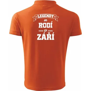 Pánská košile Legendy se rodí v září - Polokošile pánská Pique Polo 203 - 4XL ( Oranžová )