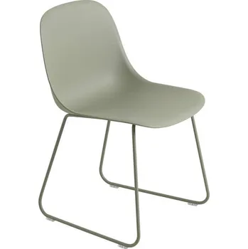 Jídelní židle Muuto Židle Fiber Side Chair Sled Base, dusty green