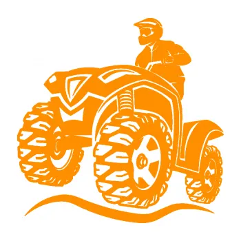 Samolepící dekorace SAMOLEPKA Čtyřkolka 005 levá (06 - oranžová) NA AUTO, NÁLEPKA, FÓLIE, POLEP, TUNING, VLASTNÍ TEXT, TISK, AUTOSAMOLEPKY.cz, POLEPY, OBRÁZEK, LOGO, SAMOLEPKY