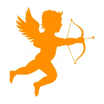 Samolepící dekorace Amor 001 pravá cupid andílek (06 - oranžová) SAMOLEPKA NA AUTO, NÁLEPKA, FÓLIE, POLEP, TUNING, VLASTNÍ TEXT, TISK, AUTOSAMOLEPKY.cz, POLEPY, OBRÁZEK, LOGO, 3D STICKERS