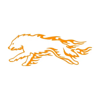 Samolepicí dekorace na vozidlo Animal flames 032 levá vlk (06 - oranžová) SAMOLEPKA NA AUTO, NÁLEPKA, FÓLIE, POLEP, TUNING, VLASTNÍ TEXT, TISK, AUTOSAMOLEPKY.cz, POLEPY, OBRÁZEK, LOGO, 3D STICKERS