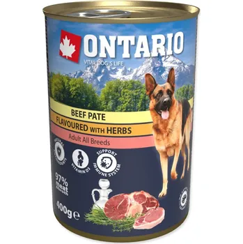 Krmivo pro psa Ontario Dog Beef Pate Flavoured with Herbs 6x400g