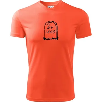 Pánské tričko Náhrobek - My legs - Pánské triko Fantasy sportovní (dresovina) - L ( Neonově oranžová )