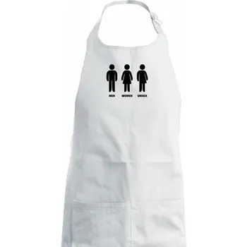 Kuchyňská zástěra Man Woman Unisex - Dětská zástěra na vaření - Univerzální velikost ( Bílá )