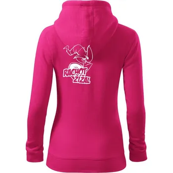 Dámská mikina Rachot žížal - Dámská mikina trendy zipper s kapucí - 2XL ( Purpurová )